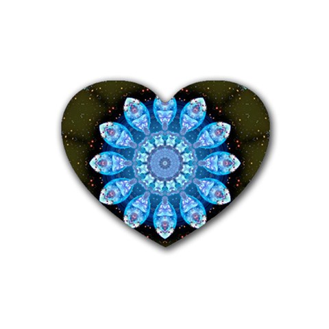 Baby Blue Flower Rubber Coaster (Heart) from ArtsNow.com Front