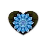 Baby Blue Flower Rubber Coaster (Heart)