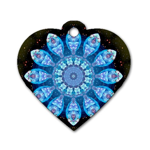 Baby Blue Flower Dog Tag Heart (One Side) from ArtsNow.com Front