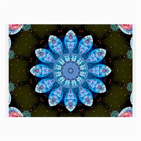 Baby Blue Flower Glasses Cloth (Large, Two Sides) from ArtsNow.com Front