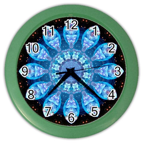 Baby Blue Flower Color Wall Clock from ArtsNow.com Front