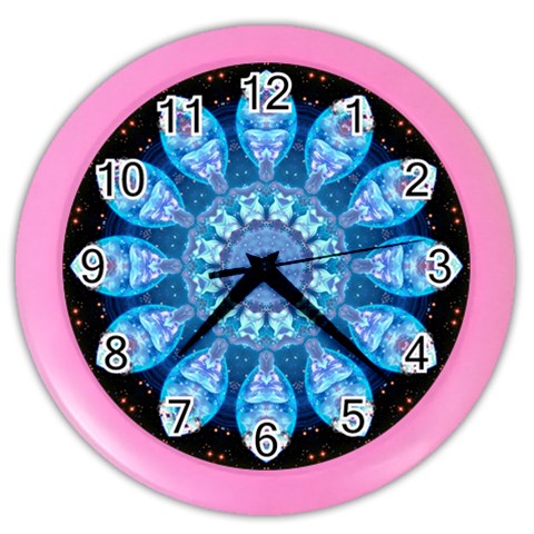 Baby Blue Flower Color Wall Clock from ArtsNow.com Front