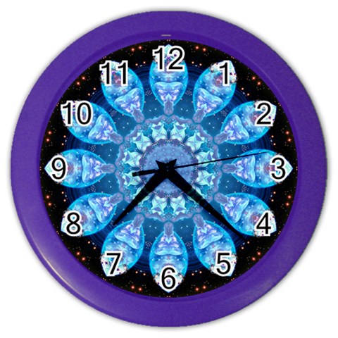 Baby Blue Flower Color Wall Clock from ArtsNow.com Front