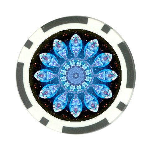 Baby Blue Flower Poker Chip Card Guard from ArtsNow.com Front