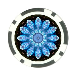 Baby Blue Flower Poker Chip Card Guard from ArtsNow.com Front