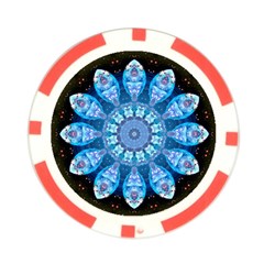 Baby Blue Flower Poker Chip Card Guard from ArtsNow.com Front