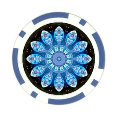 Baby Blue Flower Poker Chip Card Guard (10 pack) from ArtsNow.com Front