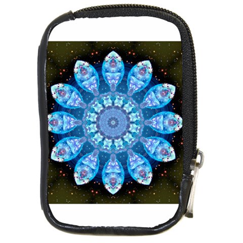 Baby Blue Flower Compact Camera Leather Case from ArtsNow.com Front