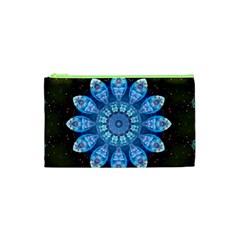 Baby Blue Flower Cosmetic Bag (Small) from ArtsNow.com Front