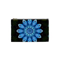 Baby Blue Flower Cosmetic Bag (Small) from ArtsNow.com Front