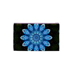 Baby Blue Flower Cosmetic Bag (Small) from ArtsNow.com Back