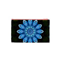 Baby Blue Flower Cosmetic Bag (Small) from ArtsNow.com Back