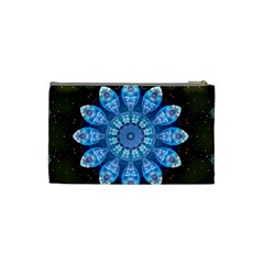 Baby Blue Flower Cosmetic Bag (Small) from ArtsNow.com Back