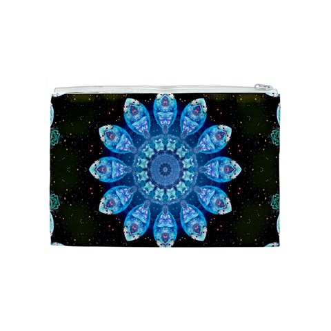 Baby Blue Flower Cosmetic Bag (Medium) from ArtsNow.com Back