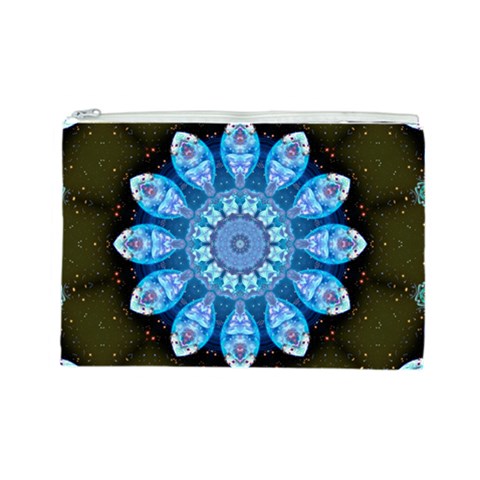 Baby Blue Flower Cosmetic Bag (Large) from ArtsNow.com Front