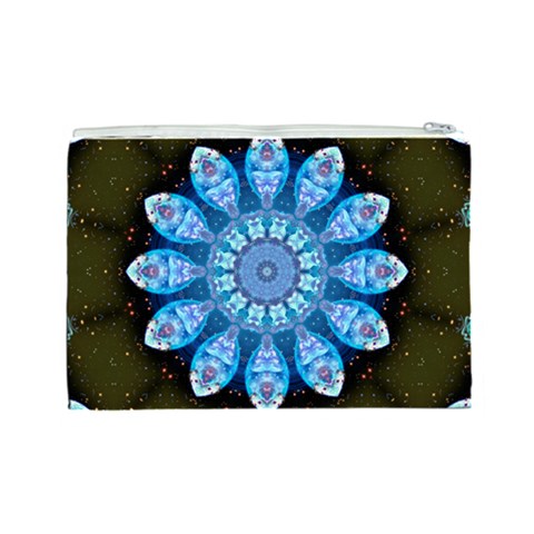 Baby Blue Flower Cosmetic Bag (Large) from ArtsNow.com Back