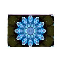 Baby Blue Flower Cosmetic Bag (Large) from ArtsNow.com Back