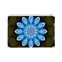 Baby Blue Flower Cosmetic Bag (Large) from ArtsNow.com Back