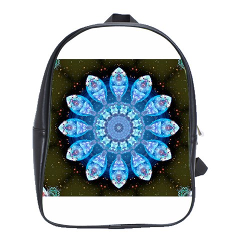 Baby Blue Flower School Bag (Large) from ArtsNow.com Front