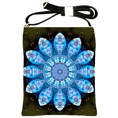 Baby Blue Flower Shoulder Sling Bag from ArtsNow.com Front