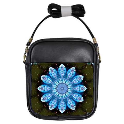 Baby Blue Flower Girls Sling Bag from ArtsNow.com Front