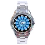 Baby Blue Flower Stainless Steel Analogue Men’s Watch