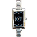 Blue Outline Rectangular Italian Charm Watch