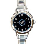 Blue Outline Round Italian Charm Watch