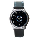 Blue Outline Round Metal Watch