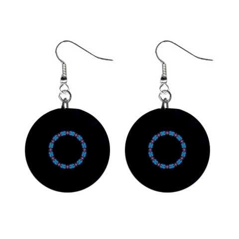 Blue Outline 1  Button Earrings from ArtsNow.com Front