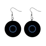 Blue Outline 1  Button Earrings