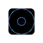 Blue Outline Rubber Square Coaster (4 pack)