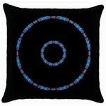 Blue Outline Throw Pillow Case (Black)