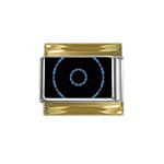 Blue Outline Gold Trim Italian Charm (9mm)