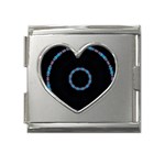 Blue Outline Mega Link Heart Italian Charm (18mm)