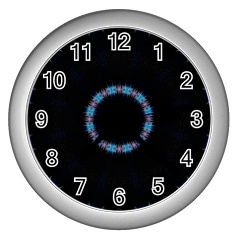 Blue Outline Wall Clock (Silver) from ArtsNow.com Front