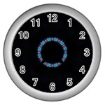 Blue Outline Wall Clock (Silver)