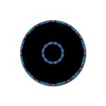 Blue Outline Rubber Round Coaster (4 pack)