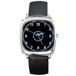 Blue Outline Square Metal Watch