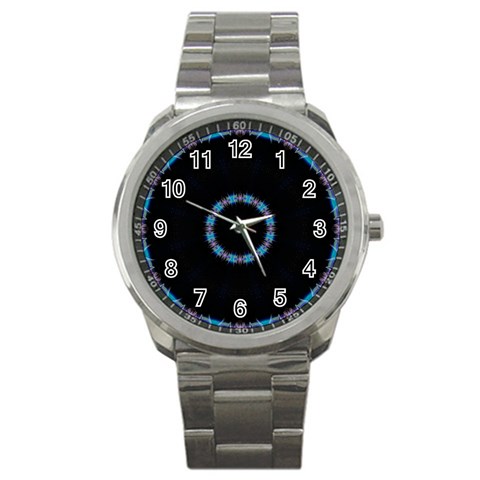 Blue Outline Sport Metal Watch from ArtsNow.com Front