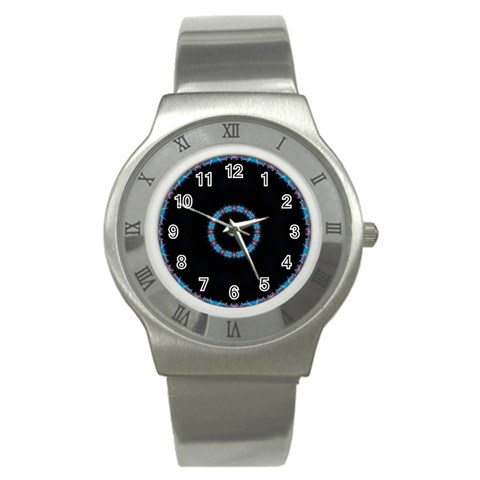 Blue Outline Stainless Steel Watch from ArtsNow.com Front