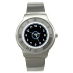 Blue Outline Stainless Steel Watch