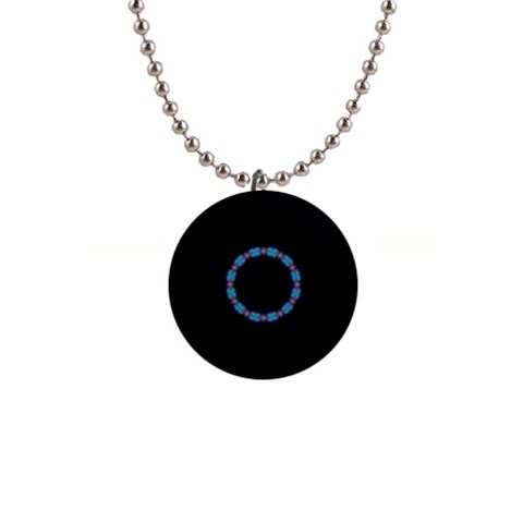 Blue Outline 1  Button Necklace from ArtsNow.com Front