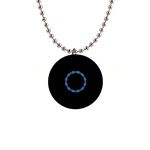 Blue Outline 1  Button Necklace