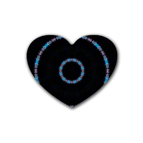 Blue Outline Rubber Coaster (Heart) from ArtsNow.com Front