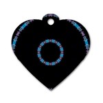 Blue Outline Dog Tag Heart (One Side)