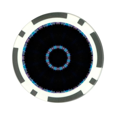 Blue Outline Poker Chip Card Guard from ArtsNow.com Front