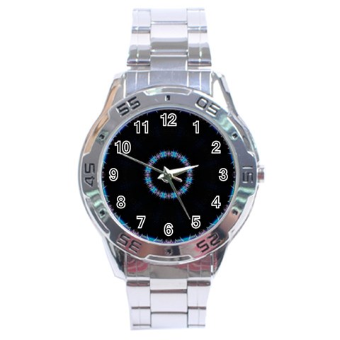 Blue Outline Stainless Steel Analogue Men’s Watch from ArtsNow.com Front