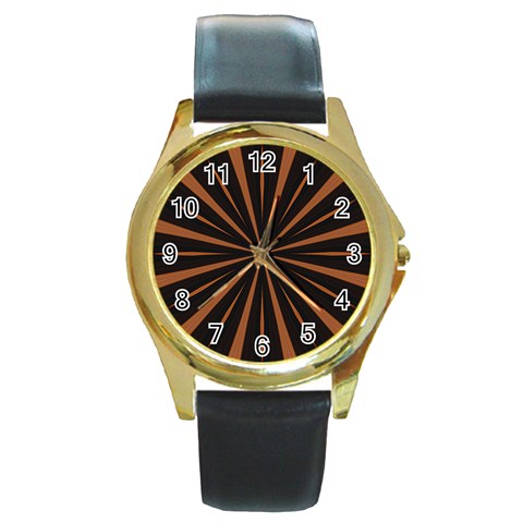 Speed of Light Round Gold Metal Watch from ArtsNow.com Front