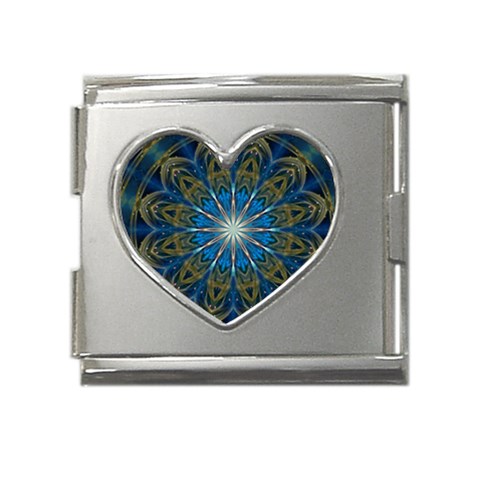 Bright Star Mega Link Heart Italian Charm (18mm) from ArtsNow.com Front